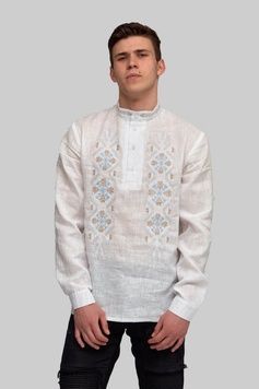 Чоловіча вишита сорочка вишиванка White 6 UKR-1178, 58