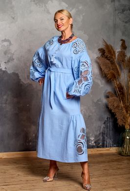 Платье “Ришелье” голубое (AM-1100), S
