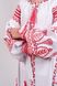 Белое платье из льна "Роскошь-2" с интересной розово-красной вышивкой для девочек (PLd-120-150-L-wht), 116