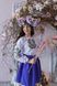 Вышитый костюм для девочки с фиолетовой вышивкой (OS-0075), 2 года, габардин