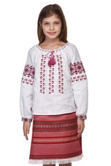 Белая девичья рубашка-вышиванка UKR-0301, 146, лен