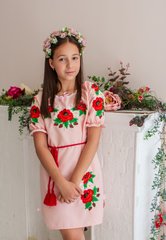 Вышитое платье для девочки (OS-5947), 6 лет, габардин