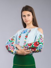 Красива жіноча вишита блузка (gbv-43-01), 40, домоткане полотно, льон
