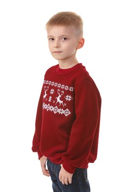 Рождественский бордовый свитшот для мальчиков с оленями (UKRS-7702), 110, трикотаж