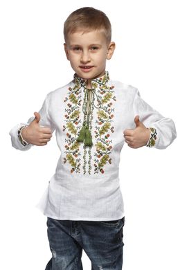 Біла вишиванка для хлопчика Дубок UKR-0114, 152