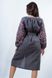 Шикарна міді-сукня з вишивкою "Оберіг" із льону сірого кольору для жінок (PL-046-164-L-gry), 40