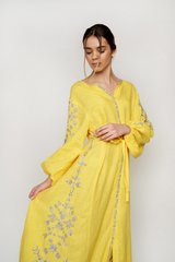 Жіноча вишита сукня Yellow UKR-4196, XXL, льон