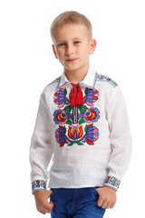 Біла вишита сорочка вишиванка для хлопчика UKR-0129, 152