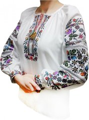 Многоцветная вышитая сорочка "Мольфарка" из домотканого полотна для женщин (GNM-01317), 42