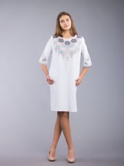 Женское вышитое платье крестиком (gpv-62-01), 40, лен, тиар
