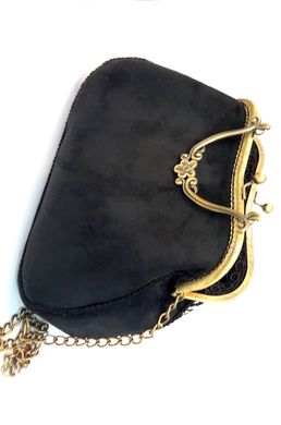 Жіноча сумка чорного кольору "Оленчина зірочка” А1" з фермуаром (AM-1056)