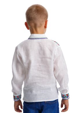 Белая вышитая рубашка вышиванка для мальчика UKR-0129, 152