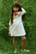 Ефектне плаття "Український букет" із білої тканини Онікс з квітковою вишивкою для дівчаток (PLd-104-005-O), 152