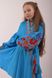 Вышитое платье голубого цвета для девочки "Колорит" (PLd-122-173-L), 152