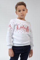 Різдвяний білий світшот для хлопчиків з оленями (UKRS-6613), 110, трикотаж