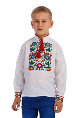 Біла вишита сорочка вишиванка для хлопчика UKR-0131, 152