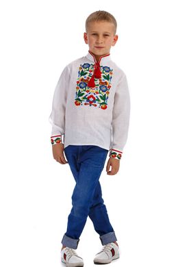 Біла вишита сорочка вишиванка для хлопчика UKR-0131, 152