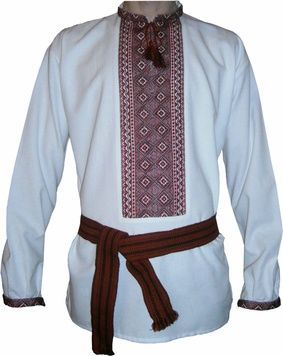 Вишита сорочка чоловіча - ручна вишивка (GNM-00215), 42, бавовна