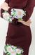Трикотажное платье с вышивкой Букет ромашек бордового цвета для женщин (PL-006-060-Tr), 42