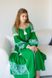 Зелена довга сукня-бохо вишита в українському стилі (ЛА-9), 42