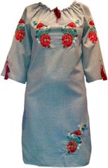 Вышитое габардиновое платье с цветами, машинная гладь (GNM-00365), 42