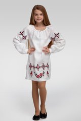 Вишита сукня вишиванка для дівчинки White 4 UKR-0213, 128, льон