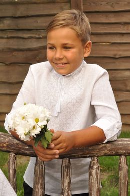 Ніжна вишиванка дитяча для хлопчика UKR-0108, 152, льон