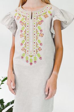 Жіноча вишита сукня Gray UKR-4185, 48, льон