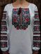 Українська вишиванка із домотканого полотна з "борщівським" орнаментом для жінок (GNM-01934), 40, домоткане полотно біле