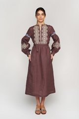 Жіноча вишита сукня Сoffee UKR-4198, XL, льон