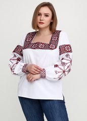 Дизайнерская вышитая блузка с великолепным украинским орнаментом для женщин (gbv-17-01), 40, лен