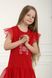 Вышитое трикотажное платье красное для девочек Нежность (PLd-151-100-Tr), 110, трикотаж
