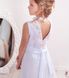 Вышитое белое с розовой вышивкой платье для девочки Цветочная гармония (PLd-121-027), 152