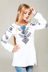 Жіноча біла сорочка з вишивкою (FM-0719), S, бавовна
