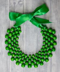 Зелені буси ручної роботи для дівчат та жінок (OS-5828)