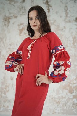 Красное платье Левада с вышивкой для женщин (PL-035-178-L), 42