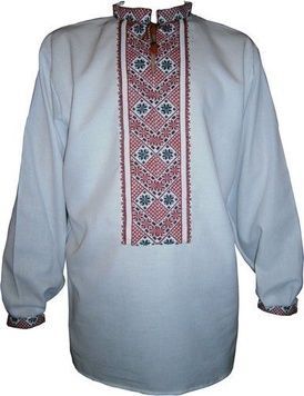 Чоловіча сорочка-вишиванка - ручна вишивка (00006), 42, бавовна