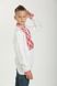 Вышиванка для мальчика белого цвета Атаман с красной вышивкой (SRd-452-184-L), 152, лен