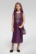 Вишита сукня вишиванка для дівчинки без рукавів Dark purple UKR-0218, 152, льон