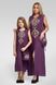 Вишита сукня вишиванка для дівчинки без рукавів Dark purple UKR-0218, 152, льон