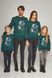 Семейные зеленые свитшоты с Дедом Морозом (UKRS-8840-9939-6617-6617), трикотаж