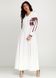 Довга сукня із тіара молочного кольору з контрастною вишивкою для жінок (gpv-03-01), 40, льон, тіар
