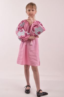 Вышитое платье розового цвета для девочки "Левада" (PLd-119-178-L), 152