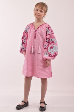 Вишите плаття рожевого кольору для дівчинки "Левада" (PLd-119-178-L), 152