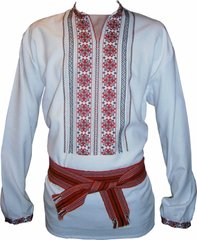 Сорочка чоловіча Подільська - ручна вишивка (GNM-00208), 42, бавовна