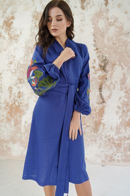 Вишите жіноче синє плаття Квіткова гілка (PL-029-094-L), 42