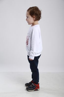 Світшот для хлопчика "Зимове свято" білий з червоною вишивкою (SMd-872-201-Tr), 152, трикотаж