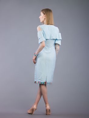 Вышитое летнее платье с цветами для женщин (D-079-01), 40, лен