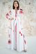 Біла довга сукня Фантазія з червоною вишивкою для жінок (PL-031-167-V), 40