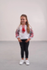 Вышиванка для девочки белая "Розочка" с красно-черной вышивкой (mrg-rd543-8888), 116, домоткане полотно